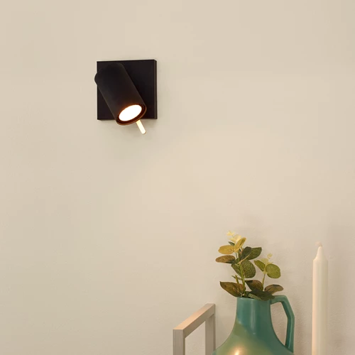 Lucide GRONY - Plafondspot - LED Dim to warm - GU10 - 1x5W 2200K/3000K - Zwart - sfeer 1